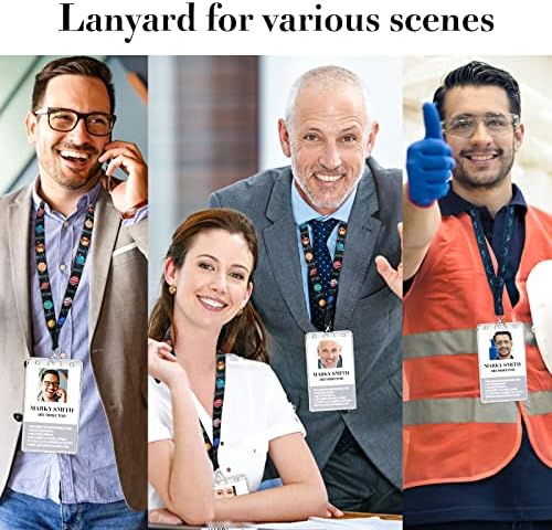 cobee ID Lanyards Strap Badge Lanyards Key Lanyard Cute Pattern Lanyard for Phone, Bag, ID Card Holder Keychain Lanyard for Women, Men, Kids(3 Pcs, Whale & Planet Series Lanyard)