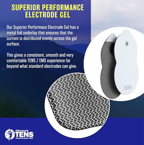 Image of Discount TENS Pads Compatible with Omron, 3.23 x 1.89 Inch, 10 Pack | Superior gel with metallic grid, long-lasting latex-free hydrogel, flexible comfort, even current flow, strong skin adhesion