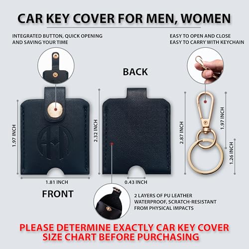 Image of Leather Keys Sleeve for Broken Car Key Loop Replacement - Cute Keychain Cover - Protector, Holder for Men & Women