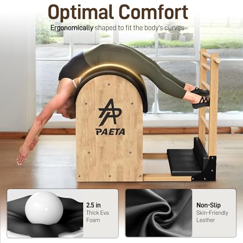 PAETA Pilates Ladder Barrel, Wooden Spine Corrector Pilates Machine for Home Workout, Pilates Arc for Balance, Core Strengthening and Stretching - Thumbnail 3