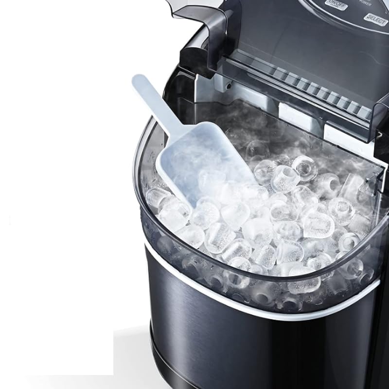 Máquina fabricadora de hielo eléctrica comercial y doméstica, para mostrador, forma de bala o cilíndrica, ideal para pequeñas tiendas de té con leche, hogar, cocina, acampada o RV miniatura 4