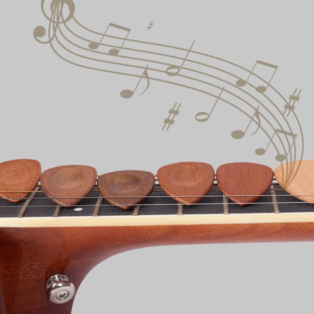 Plettri per chitarra in legno eccellente, plettri professionali per chitarra, colore naturale