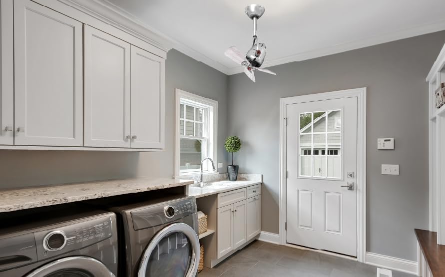 Miniatura 5 de Matthews Diane - Ventilador de techo direccional de 16 pulgadas con control remoto, mejor para espacios pequeños o cerca de conductos HVAC, níquel