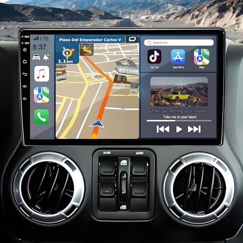 Car Radio Replacement for Jeep Wrangler JK 2007-2018: Upgrade 10.2 Inc