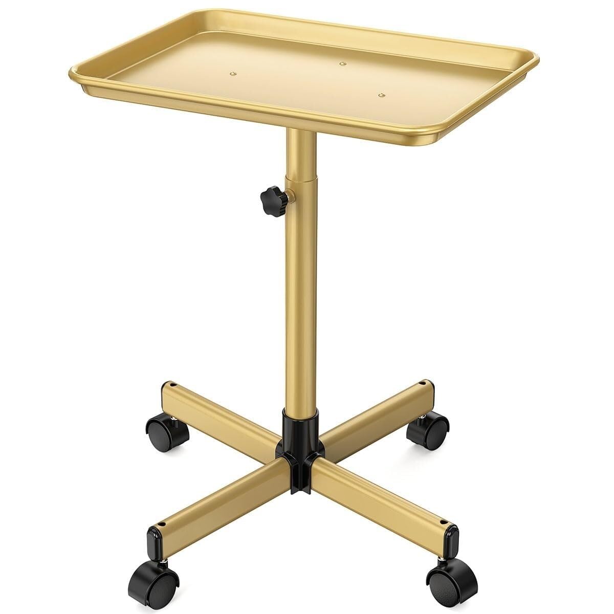 asdchZen Adjustable Aluminum Hairdressing Trolley Cart - Mobile Salon Rolling Utility Tray On Wheels For Professional Use - Convenient Hair Salon Equipment