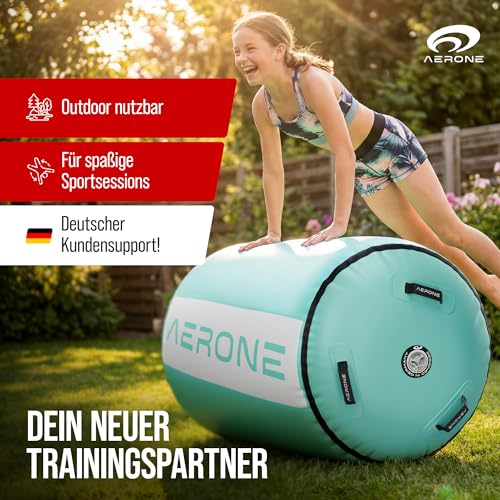 AERONE Air Roll Aufblasbare Turnrolle inkl. Pumpe & Tasche Größe wählen