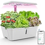 AMORNING 15Pods Hydroponics Growing System 7.5L Water Tank,Smart Indoor Garden LED Grow Light...