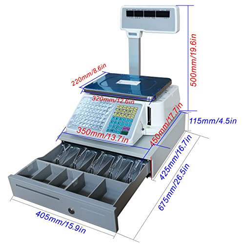Báscula comercial digital con impresora térmica doble vista 30kg miniatura 2