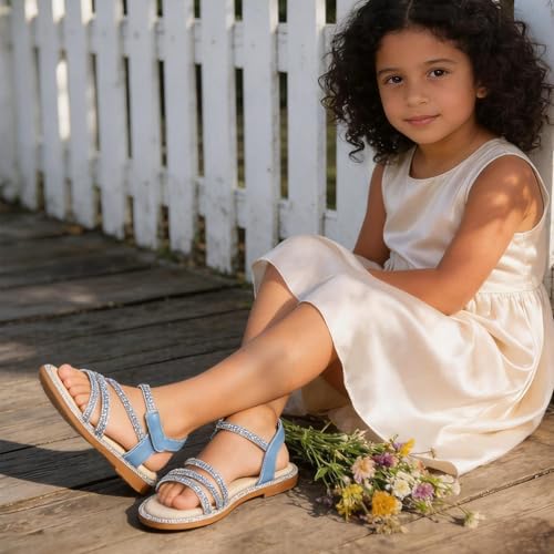 Image of Girls Dress Sandals Comfy Hook and Loop Summer Shoes for Toddlers