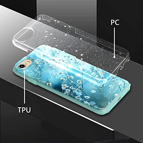 TYWZ Glitter Hoesje voor iPhone SE 2020, Shockproof Soft TPU + Hard Plastic Beschermhoes voor Vrouwen Meisjes - Witte… - Image 3