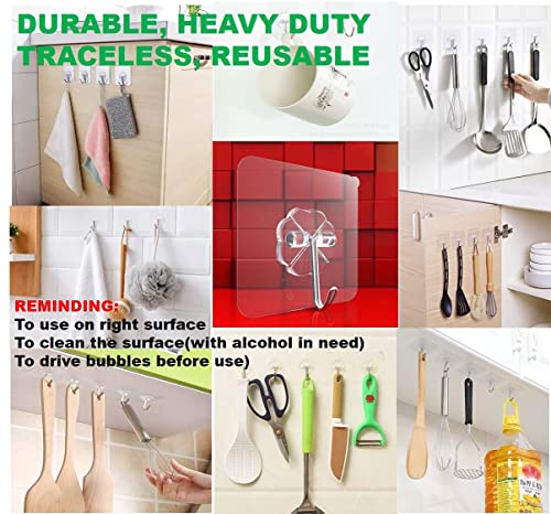 33Lbs Adhesive Sticky Hooks For Hanging On Wall Or Ceiling, Heavy Duty, Traceless, No Damage(10Pcs) #TOP5