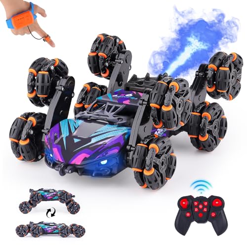 NEXBOX Cool 8 Wheels Hand Controlled RC Stunt Car Toys,