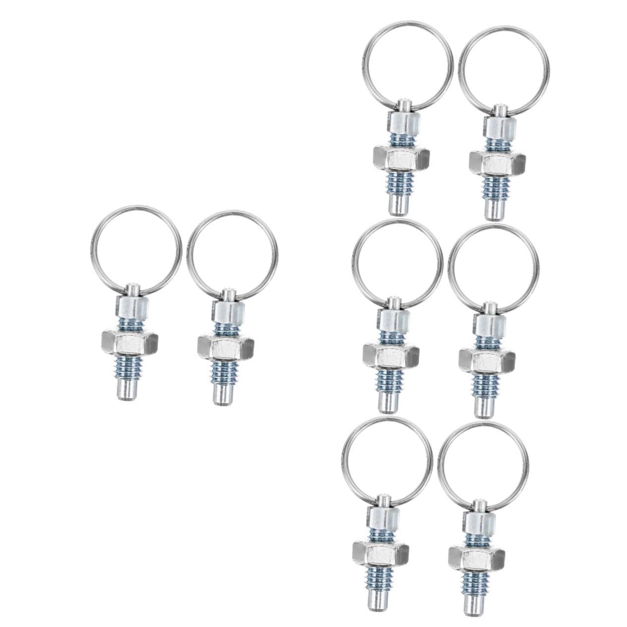 SOLUSTRE 4sets Spring Locking Set Stainless Steel Spring Plunger Latch Pin Locking for DIY Projects 2pcs*4