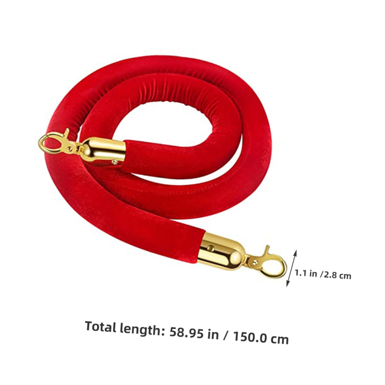 Happyyami Stylish 1.5m Velvet Braided Rope Zinc Alloy Stanchion for Queue Dividers Stage Rope Bank Barrier Easy Setup