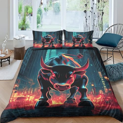 Housse de couette taureau 3D pour décorer la chambre ado cyberpunk