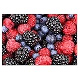 Papel pintado no tejido, 152 x 104 cm, frambuesa, arándano, mora, n.º H1275M_TV5BK