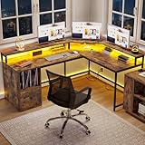 The 3 Monitor Computer Desk: The Ultimate Solution For Your Home Office 12 YITAHOME L Shaped Desk with Power Outlets & LED Lights, 67' Computer Desk with File Drawer, Corner Desk Home Office Desk with Monitor Stand & 3 Cubbies Storage Shelves, Brown