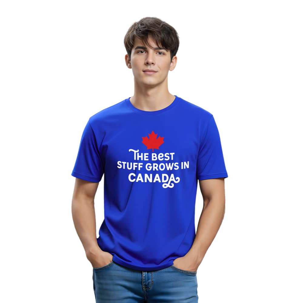 Canada Adult Mens Round Neck Tshirt - Soft and Comfortable Cotton, Short Sleeve Tshirt - Perfect for Everyday Canadian Style -Canada Tshirt for Men
