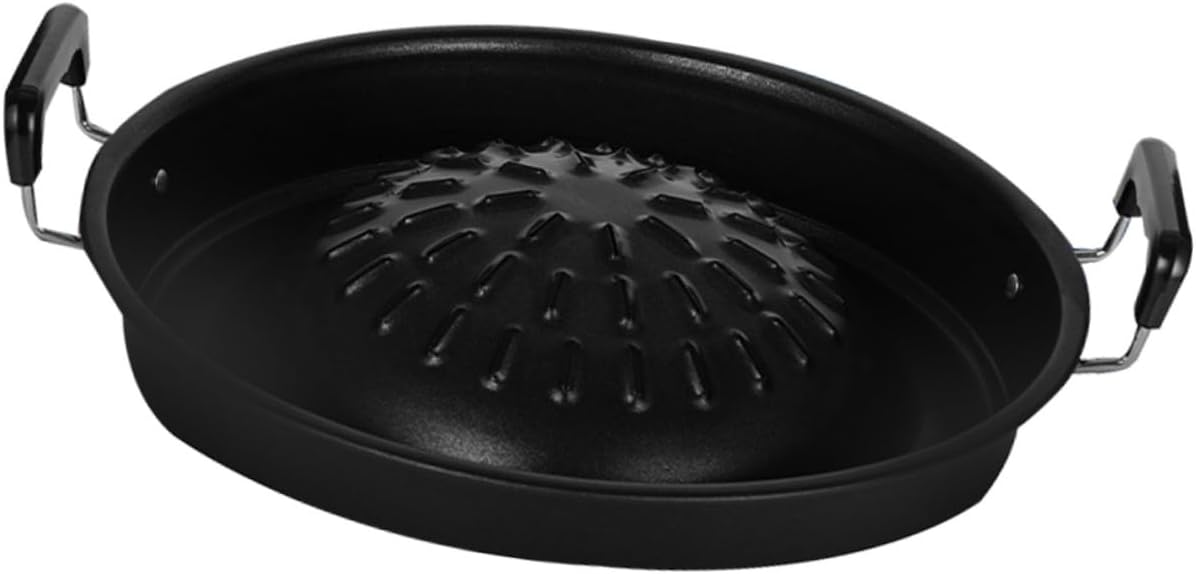 Multi Function Korean Bbq Grill Round Outdoor Camping Barbecue Tray for Steak Meat Vegetables Fish Shrimp Cooking Portable Household Bbq Supply