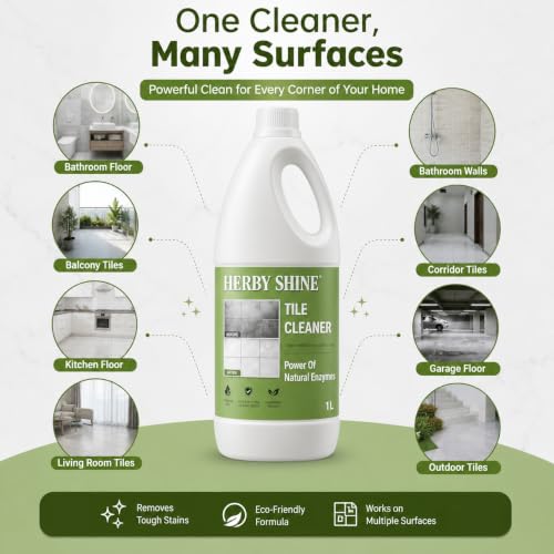 Image of Tile & Grout Cleaner Liquid, 1L | Bathroom, Floor & Kitchen Tile Cleaner | Removes Hard Water Stains, Limescale Buildup & Soap Scum | Streak-Free, Pet Safe Pack of 1