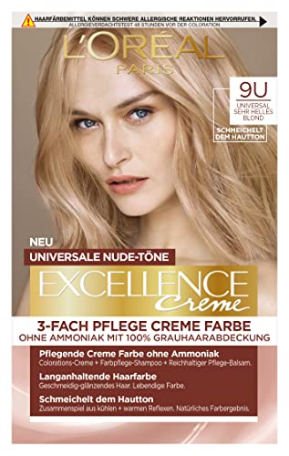 L'Oréal Paris Coloration permanente pour tous les tons de peau, coloration sans ammoniaque, nuances nude universelles avec couverture complète des cheveux...