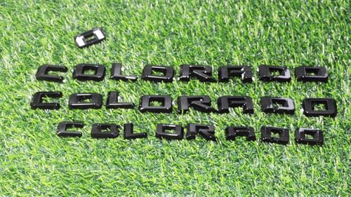 Overlay Emblem 3D Letter Side Door Rear Tailgate Badge Nameplate Compatible for 2023-2024 Colorado Set of 3Pcs (Gloss Black)
