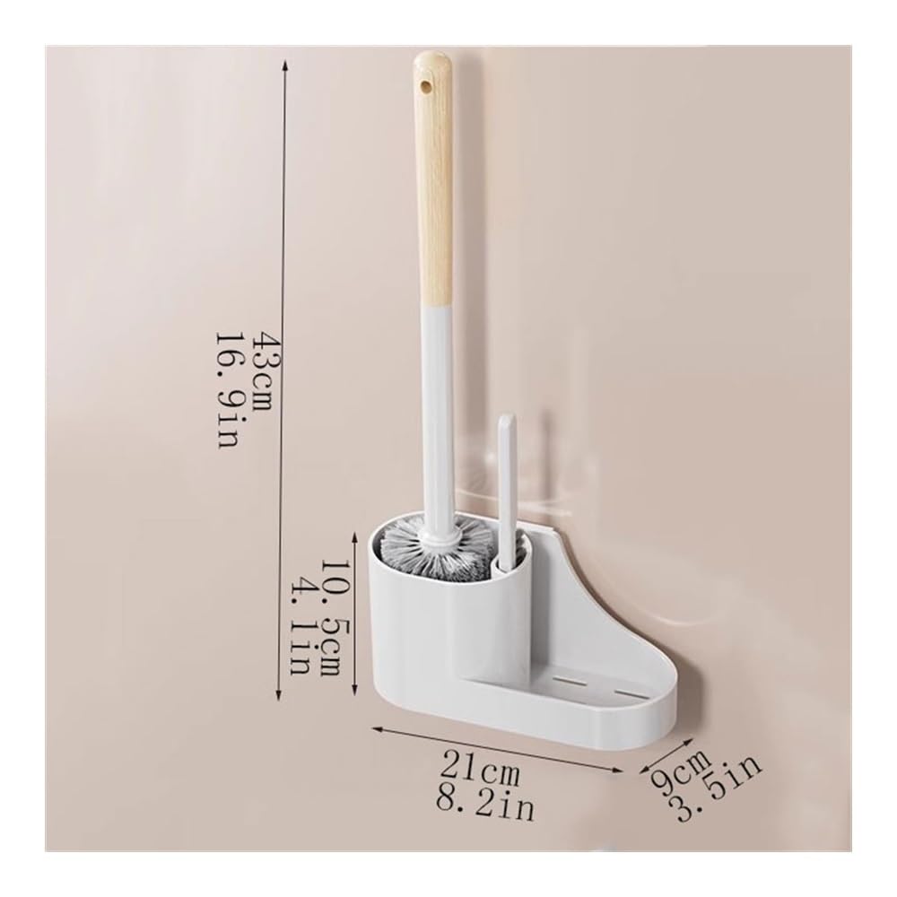 Juego de cepillos de inodoro de drenaje hueco, cepillos de inodoro montados en la pared con cerdas flexibles con soporte de plástico, escobilla de inodoro y juego de soporte