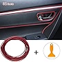 Car Interior Moulding Trim Strips 32 Feet Universal Car Decoration Pinstriping Filler Insert Strips Styling Dashboard Decorative DIY Flexible Strip Garnish Accessory with Installing Tool (Red)