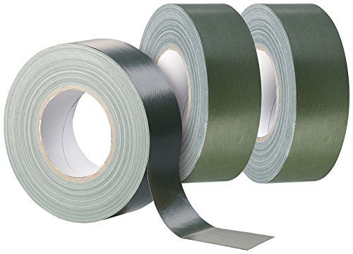 AGT Klebeband: 3er-Set Original-Bundeswehr-Panzerband, olivgrün, 50 m x 50 mm, 310 µ (Panzerband-Gewebeband)