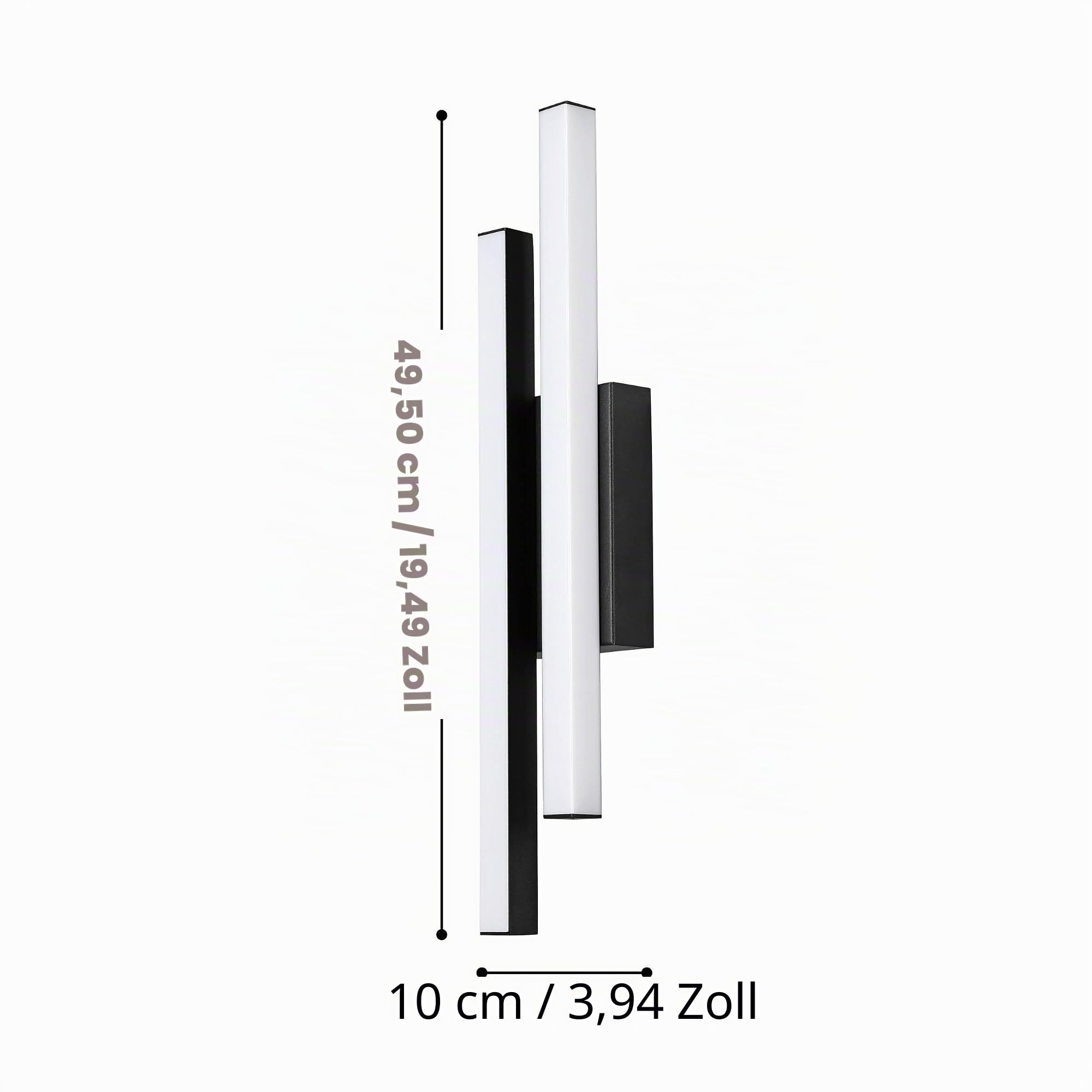 EGLO LED Außenleuchte Serricella, Wandleuchte außen mit 2 Leuchtstäben | Wand Außenbeleuchtung aus Metall in Schwarz, Außenlampe warmweiß, IP55