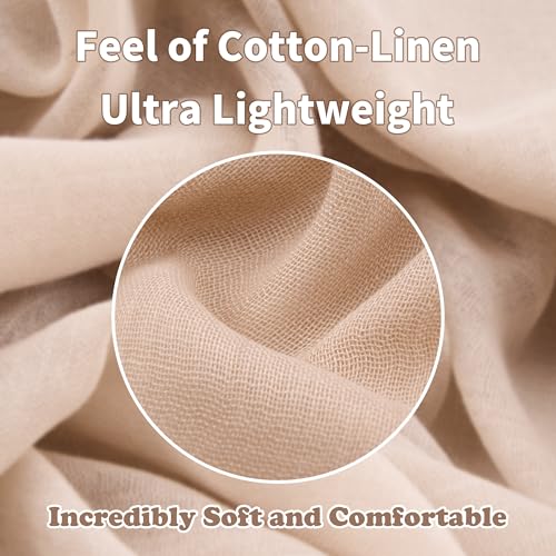 Summer Shawls for Women Lightweight, Large Long Linen Travel Scarf for Beach, Plain Gauze Wrap, 3 Colors2