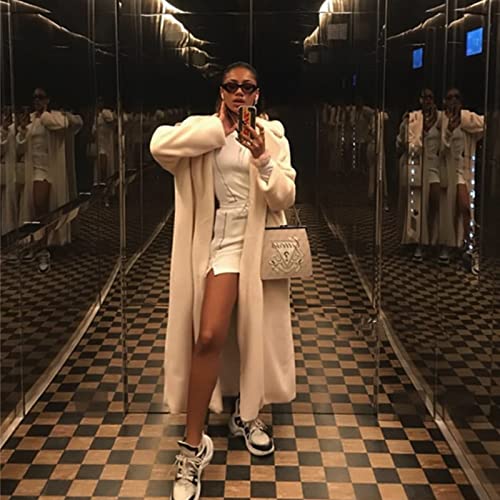 Fashion Women Winter Overcoat Warm Thicker Faux Fur Coat Long Oversized Cardigan Coat Solid Color Wrap Bathrobe Outwear4