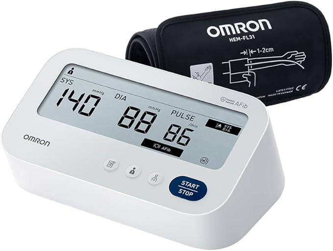 OMRON X3 Comfort Tensiómetro de Brazo digital, Máquina de presión sanguínea para el control de la hipertensión, validado clinicamente también para uso en diabéticos o durante el embarazo