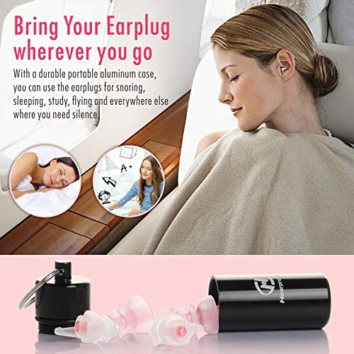 Sleeping Ear Plugs, Hearprotek 2 Pairs Ear Plugs (32Db & 30Db) Ultra Soft Noise Reduction And Hearing Protection Earplugs For Side Sleepers, Snoring, Travel, Working, Safety (Pink) #TOP6