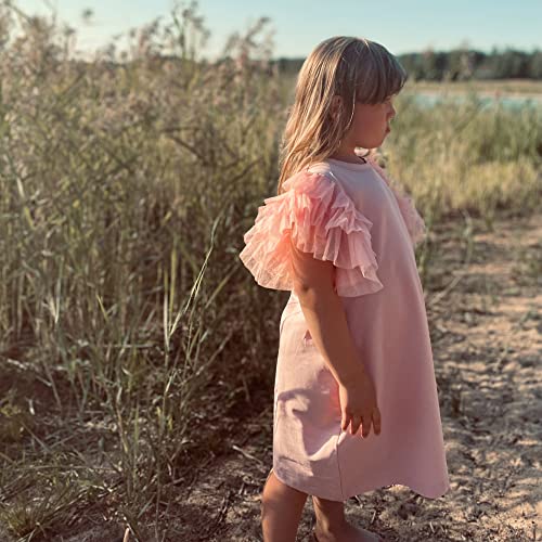 Girl Dress Baby Toddler, with Huge Layered Tulle Sleeves Wings - Perfect Party Outfit, Girls' Special Occasion Dresses2