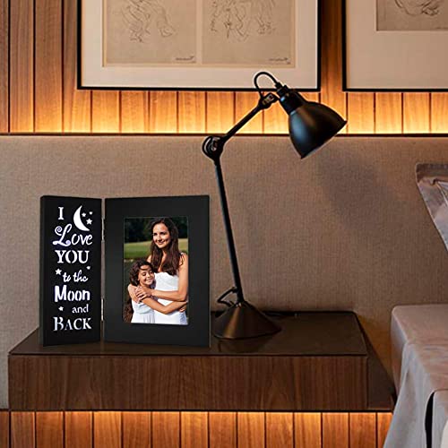 Yeasl Love Black Picture Frame 4X6 - I Love You To The Moon And Back Wood Photo Frame, Mothers Day Gifts For Mom From Son Kids #TOP5