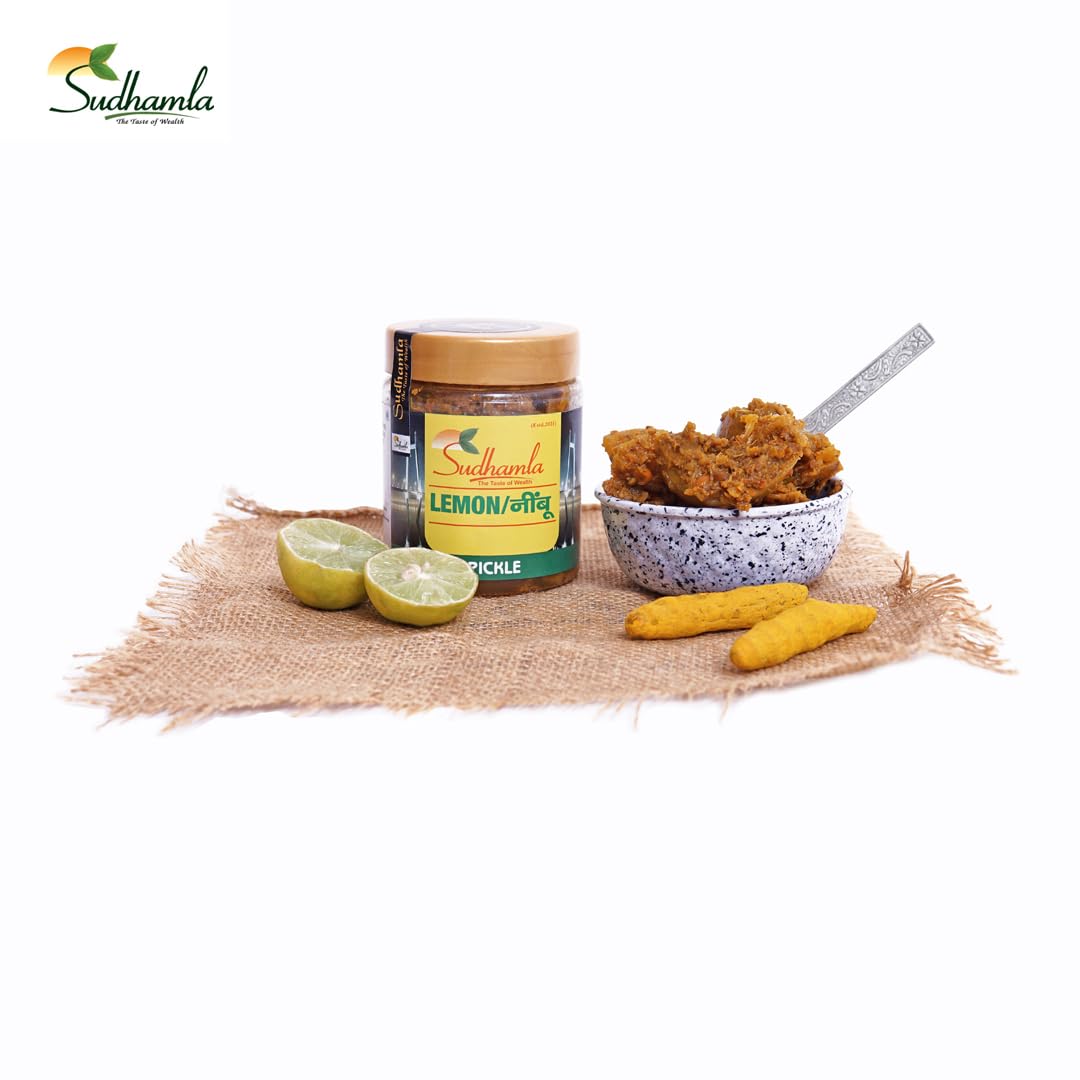 Sudhamla Khatta Nimbu Ka Achaar - 200 gm | Handmade Sweet and Sour Lemon Pickle | Made with Mustard Oil and Mixed Spices | Authentic Traditional Flavor | No Preservatives | Homemade Recipe & Taste 3