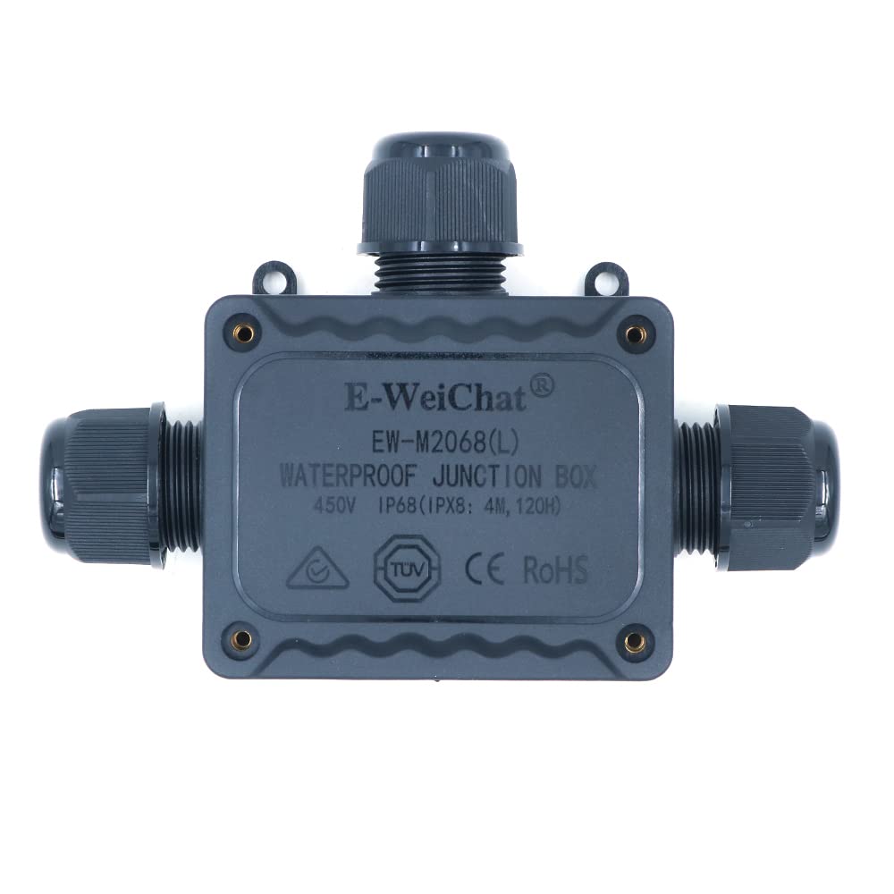 ZONADAH T-Type 3-Way IP68 Waterproof Electrical Cable Wire Connector Junction Box 450V 32A 10-14mm 4M Depth Outdoor Garden Lighting Wiring - Image 2