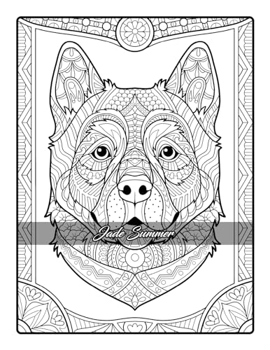 Amazing Dogs Coloring Book: Beautiful Dogs, Adorable Puppies, and Relaxing Designs for Adults and Teens - Image 49