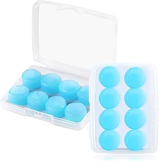 Ear Plugs,8 Pairs Soft Reusable Silicone Ear Plugs, Wax Ear Plugs，Silicone Earplugs, Gel Ear Plugs for Sleeping Soft Reusable Moldable Noise Cancelling Earplug for Snoring