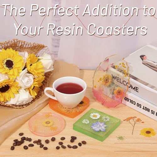 Image of Dried Pressed Flowers for Resin, Real Pressed Flowers Dry Leaves Bulk Natural Herbs Kit for Scrapbooking DIY Art Crafts Epoxy Resin Jewelry Mold Candle Soap Making Nails Decor (Natrual Floral Leaves)
