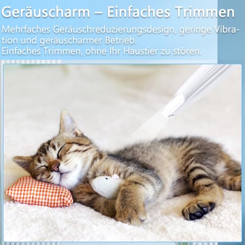 Mucek Leise Hundeschermaschine, Pfotentrimmer für Hunde mit LED-Licht, Hundepfoten Trimmer Wiederaufladbarer, Pfoten Rasierer für Hunde und Katze Dickes, Lockiges und Langes Tierhaare