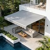 🌂 Resistente y duradera: Debido a una robusta construcción de aluminio, es muy estable y duradera. La marquesina ofrece suficiente sombra y es ideal para los calurosos días de verano