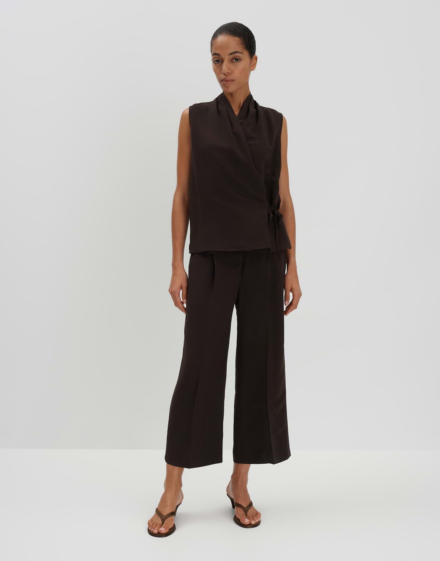 someday Blusa para mujer | Blusa de lino ZIANG en moderno aspecto envolvente
