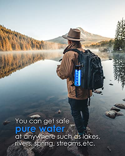 Simpure Filtered Water Bottle, Bpa Free Water Bottle With Filter Replaceable 4-Stage Filter Straw, Portable Water Filter Bottle For Camping, Hiking, Backpacking, Travel And Tap Water #TOP4