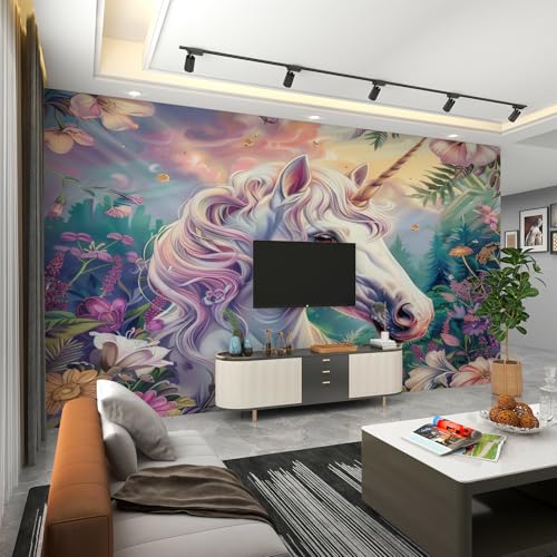 Papier peint mural fleurs et feuilles tropicales finition premium