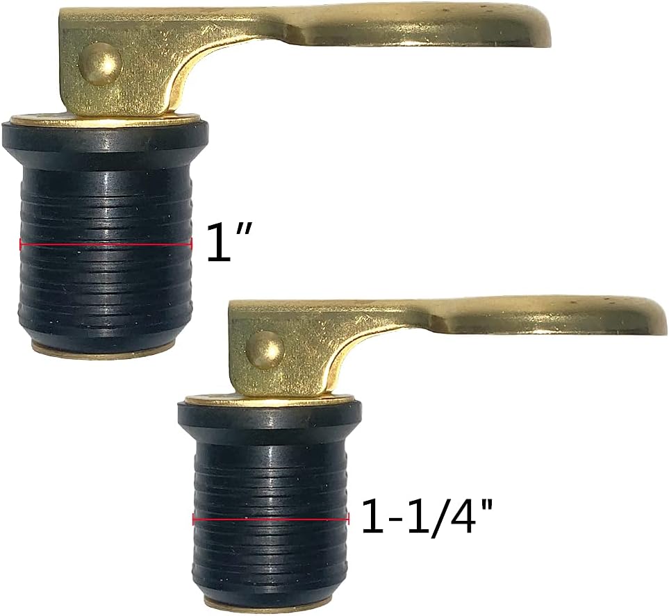 Buy Boat Drain Plug Marine Brass Screw Type Compression Handle Plug