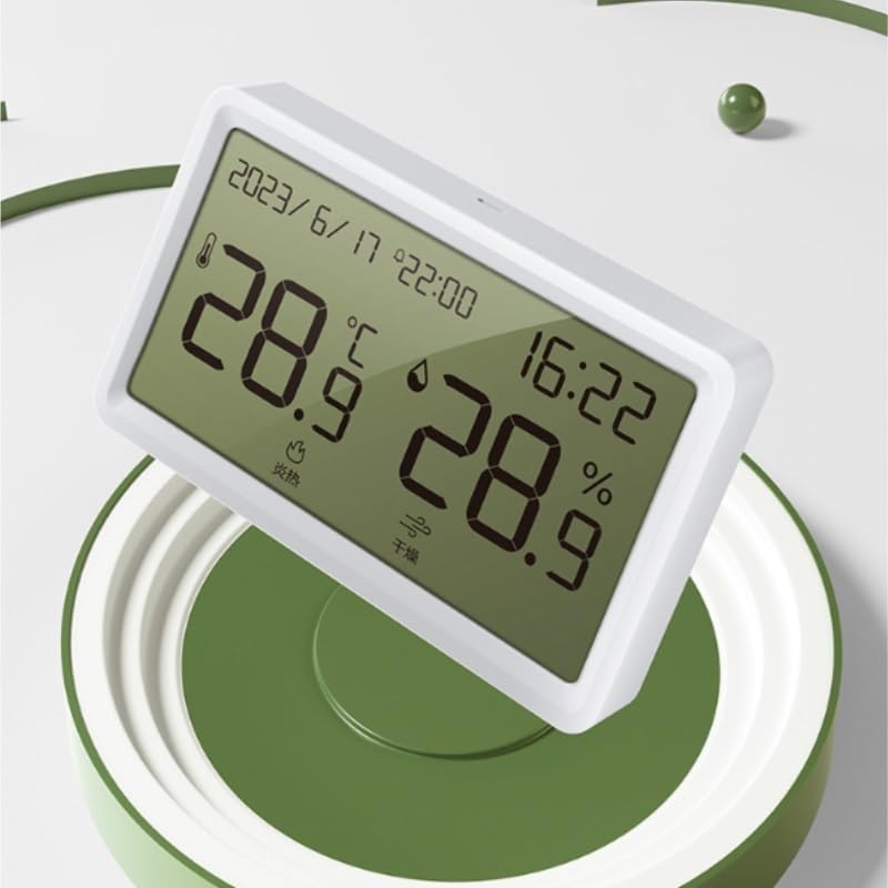 Wall Mounted High Resolution Digital Thermometer with Alarm Clock for Household Use