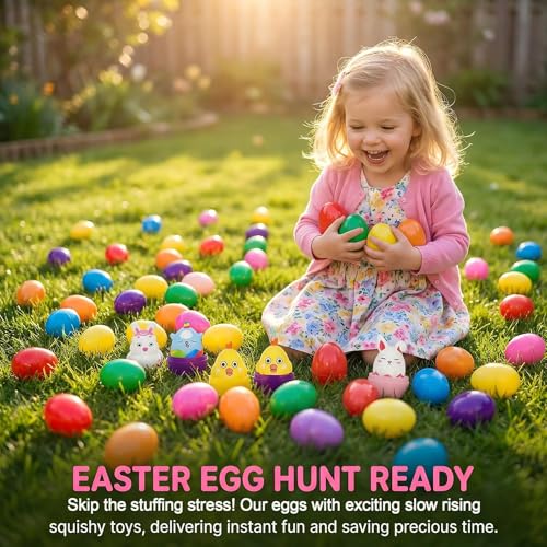 Easter Squishies Toys 12 Pack with Plastic Eggs - Kids Party Favors - Image 3