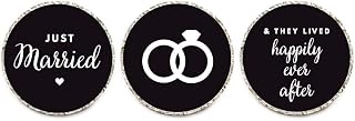 Andaz Press Chocolate Drop Labels Trio, Fits Kisses, Wedding Just Married, Black, 216-Pack
